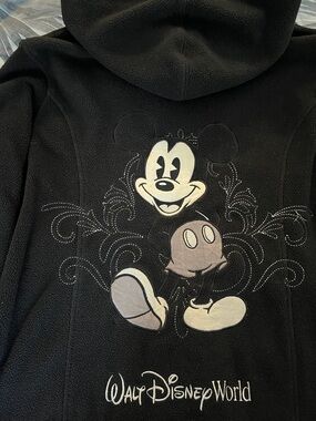 Disney Black Mickey Mouse Sherpa Zip Hoodie